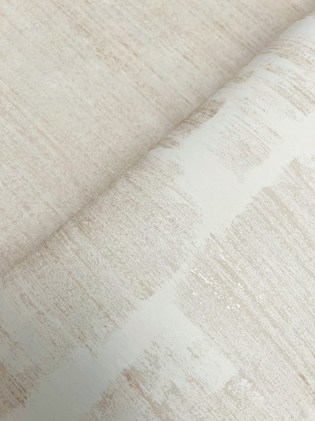Rhythm & Rhyme Taupe Wallpaper with Modern Geometric Abstract Stripe, Metallic Raised Ink - York FM1065