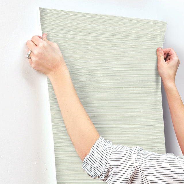 Alignment Grass Green Vertical Stria Wallpaper with Raised Ink Texture - York FM1071