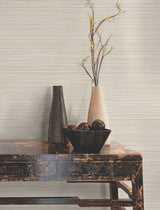 Alignment Terracotta Wallpaper with Traditional Stripes and Raised Ink Texture - York FM1072