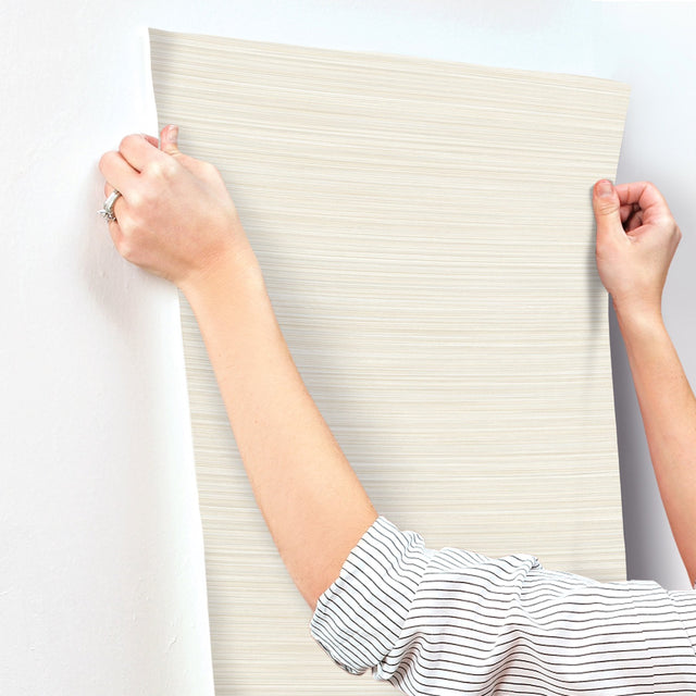 Alignment Warm Neutral Striped Wallpaper with Raised Ink Texture - York FM1073