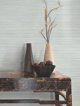 Alignment Blue Stripes Raised Ink Non Woven Wallpaper - York FM1075
