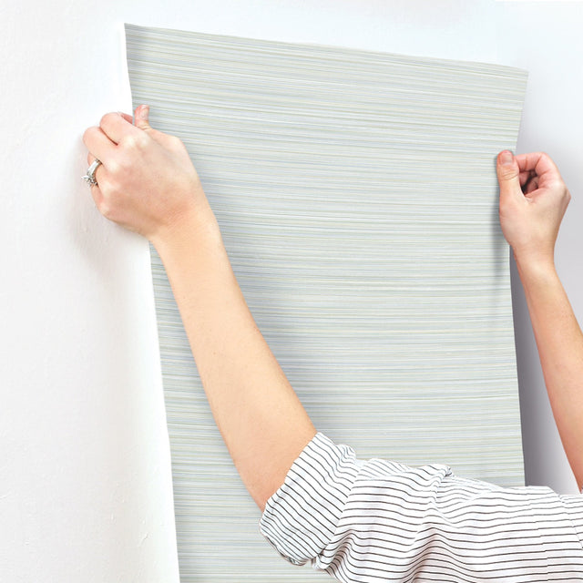 Alignment Blue Stripes Raised Ink Non Woven Wallpaper - York FM1075