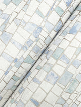 Kaleidoscopic Blue Geometric Modern Wallpaper with Metallic Raised Ink - York FM1081