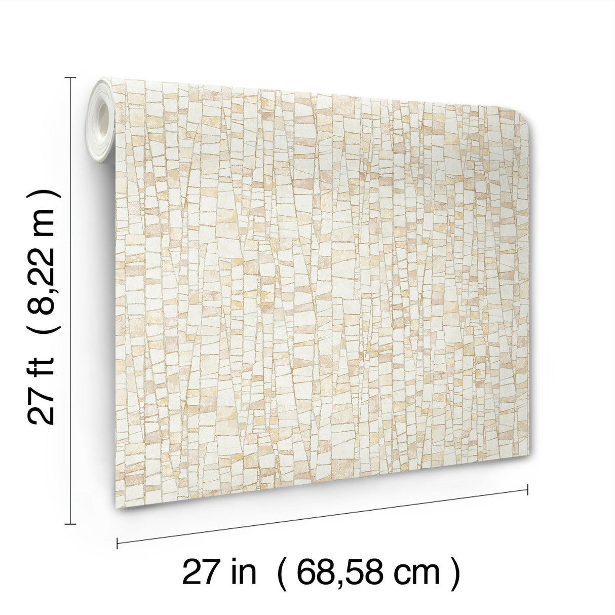 Kaleidoscopic Sun Baked Geometric Non Woven Wallpaper with Metallic Raised Ink - York FM1082