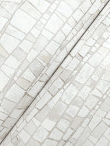Kaleidoscopic Soft Neutral Geometric Wallpaper with Metallic Raised Ink - York FM1083