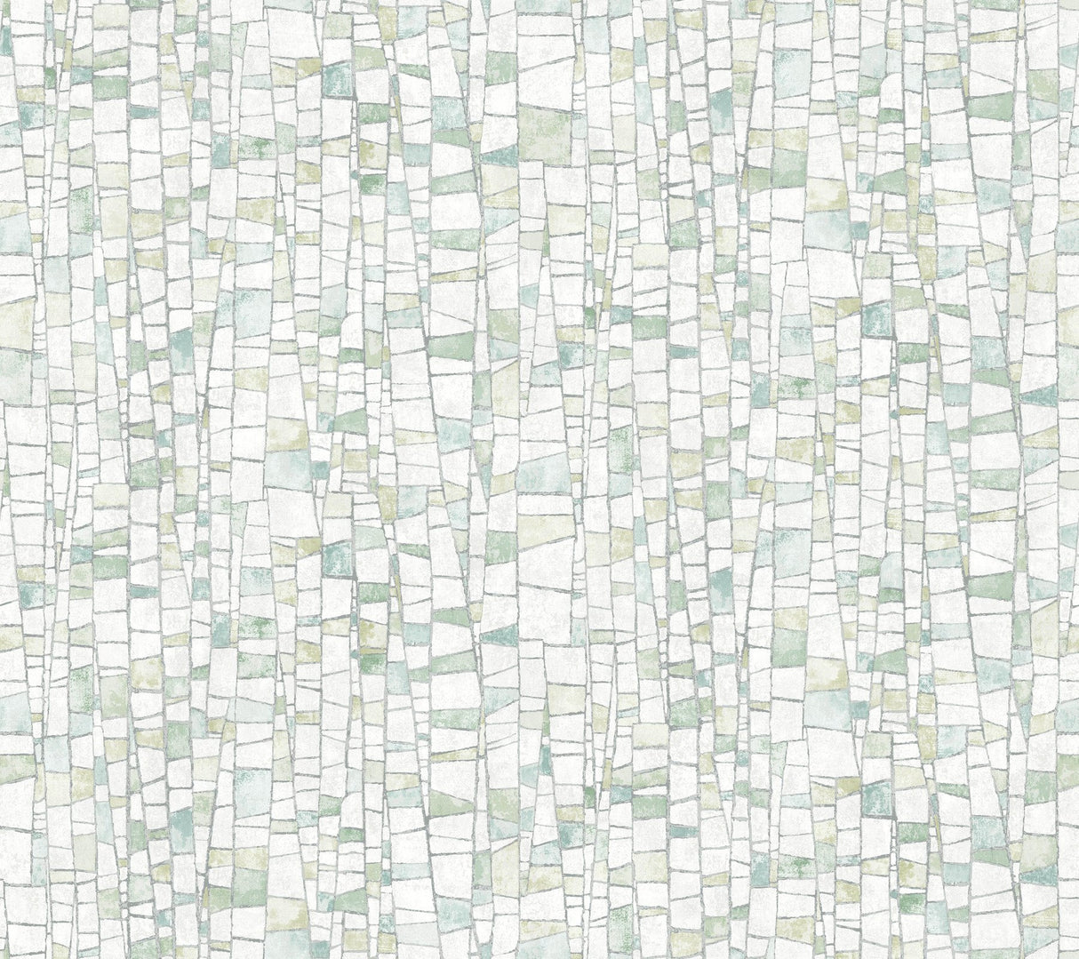 Kaleidoscopic Green Geometric Metallic Raised Ink Wallpaper - York FM1084