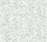 Kaleidoscopic Green Geometric Metallic Raised Ink Wallpaper - York FM1084