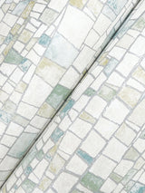 Kaleidoscopic Green Geometric Metallic Raised Ink Wallpaper - York FM1084