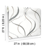 Ink Flow Black & Cocoa Wallpaper with Modern Organic Ribbon Pattern - York FM1092