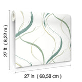 Ink Flow Green Wallpaper with Modern Organic Swirl Pattern - York FM1095