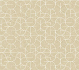 Looking Glass Straw Wallpaper with Metallic Geometric Ogee - York FM1101