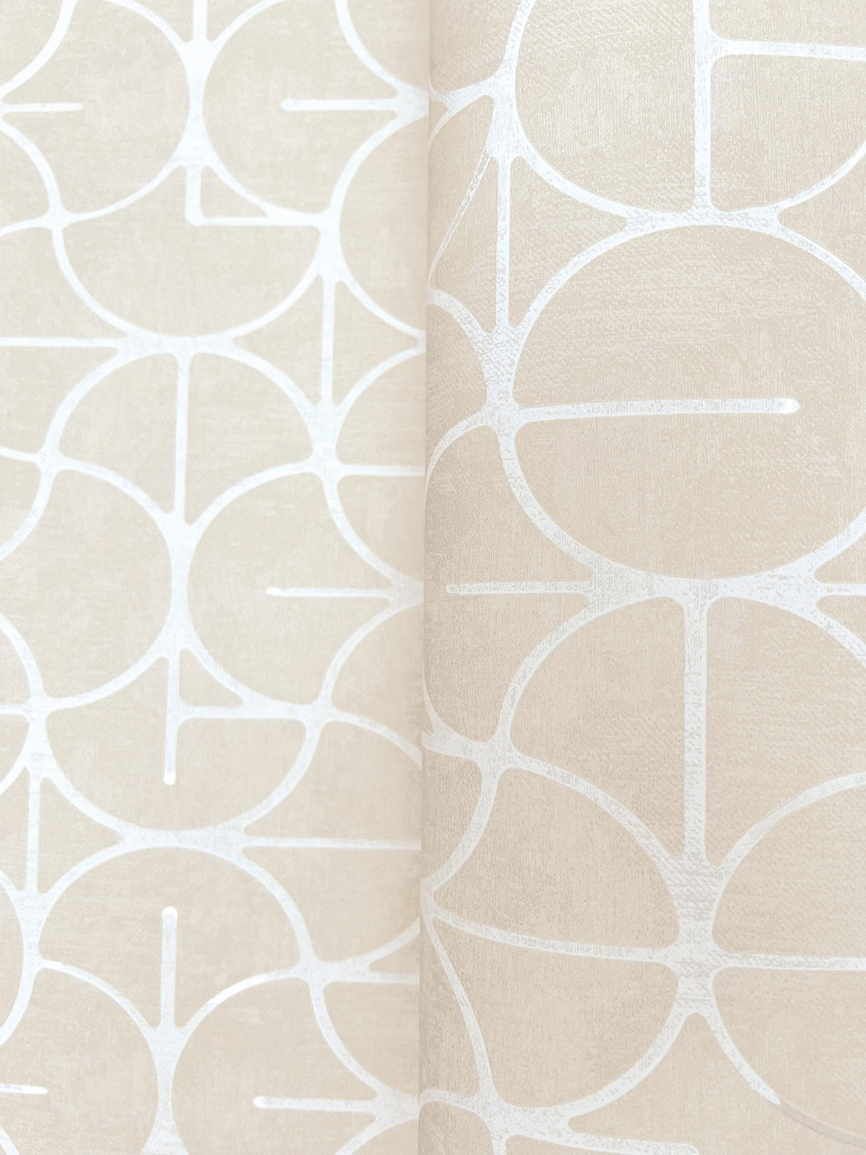 Looking Glass Beige Geometric Metallic Non Woven Wallpaper - York FM1103