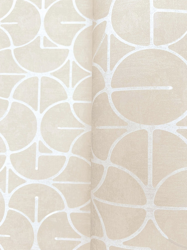 Looking Glass Beige Geometric Metallic Non Woven Wallpaper - York FM1103
