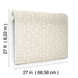 Looking Glass Beige Geometric Metallic Non Woven Wallpaper - York FM1103
