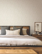 Looking Glass Beige Geometric Metallic Non Woven Wallpaper - York FM1103