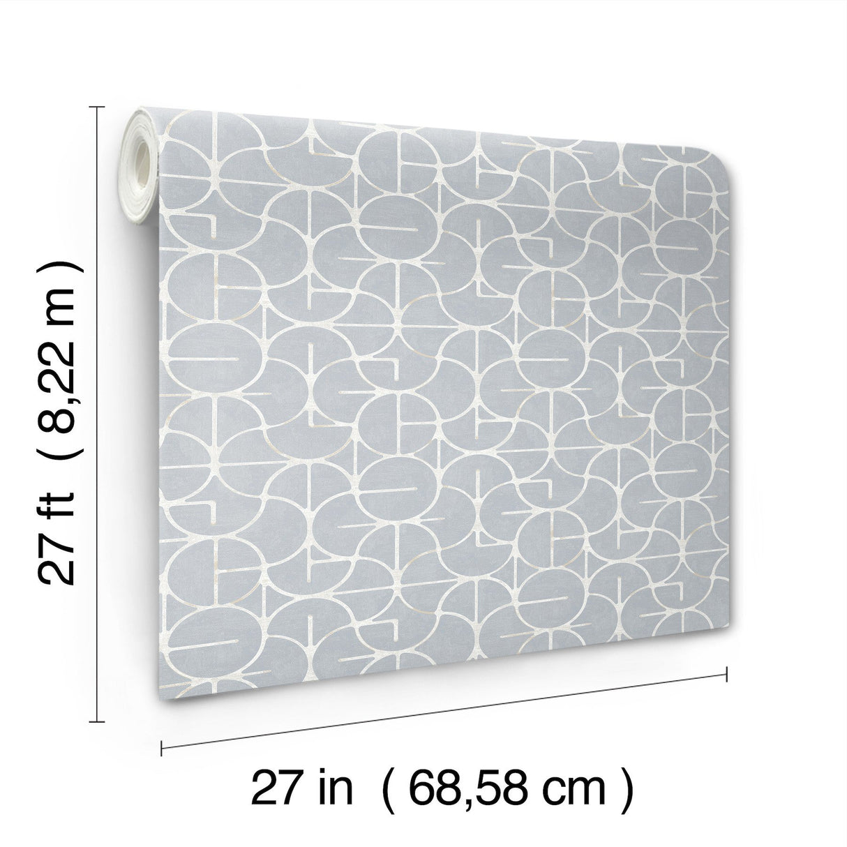 Looking Glass Chambray Geometric Metallic Transitional Wallpaper - York FM1106