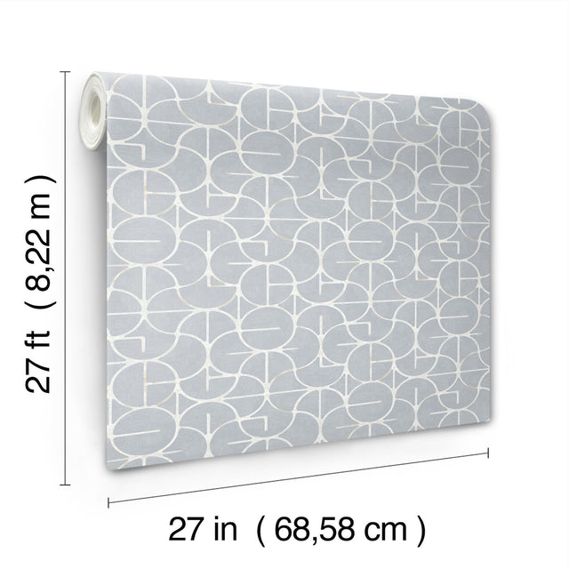 Looking Glass Chambray Geometric Metallic Transitional Wallpaper - York FM1106