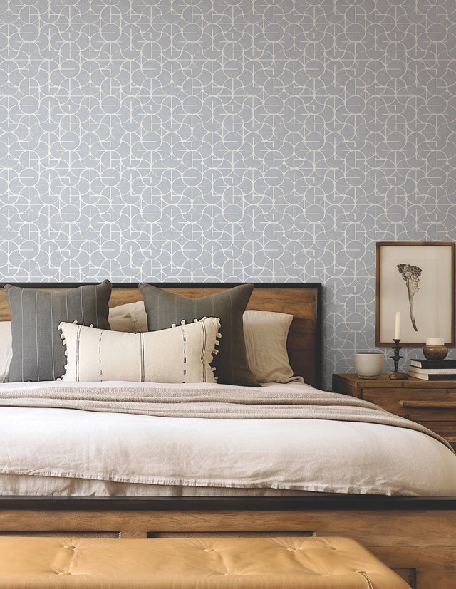 Looking Glass Chambray Geometric Metallic Transitional Wallpaper - York FM1106