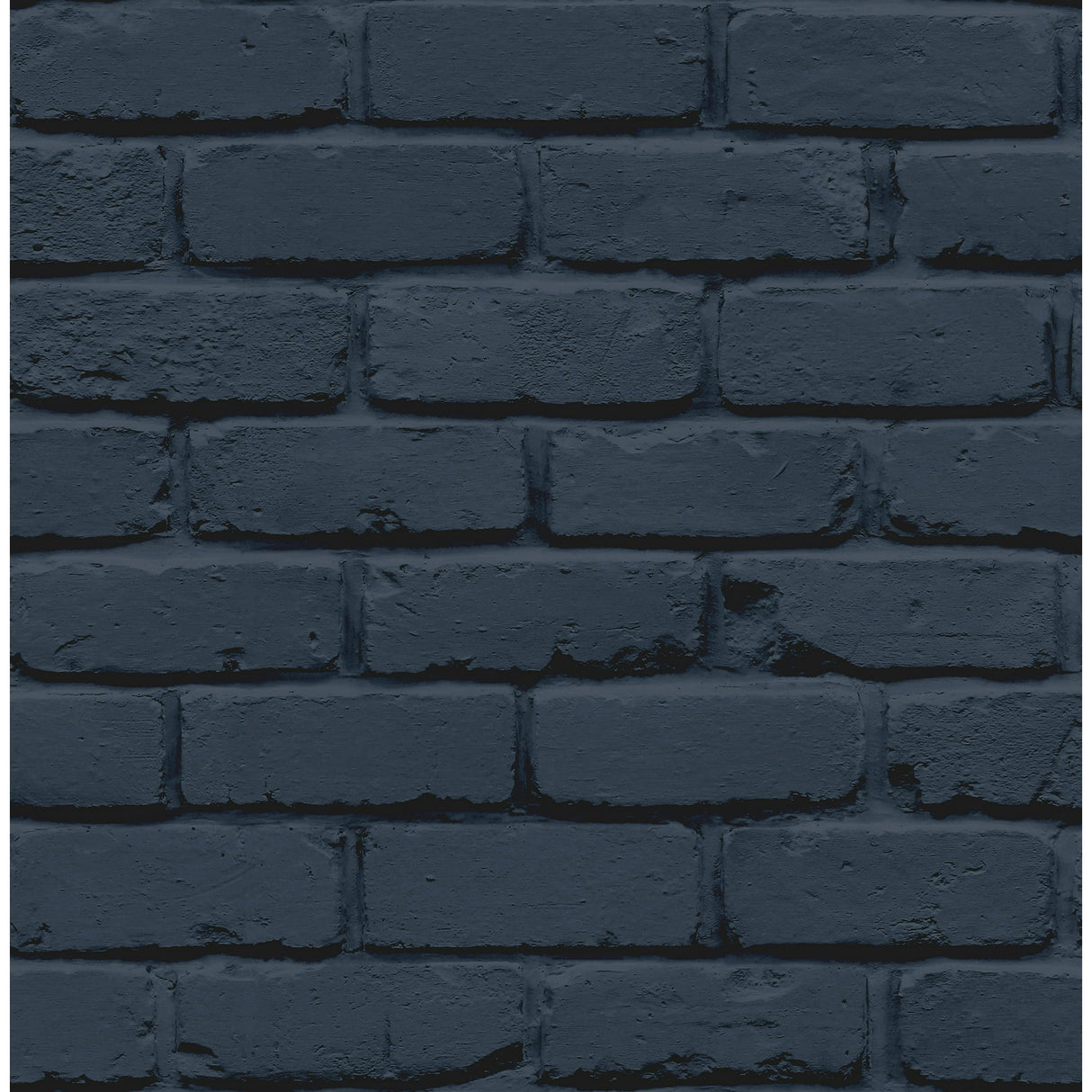 Alpin Navy Painted Brick wallpaper roll and room setting