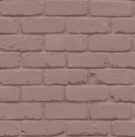 Alpin Pink Painted Brick Wallpaper by Fine Decor – swatch showing painted brick texture