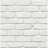 Fine Decor Alpin White painted brick wallpaper roll and room scenes