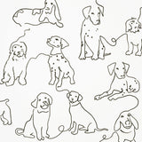 Ansel Black Dog Sketches Wallpaper in Black by Fine Decor