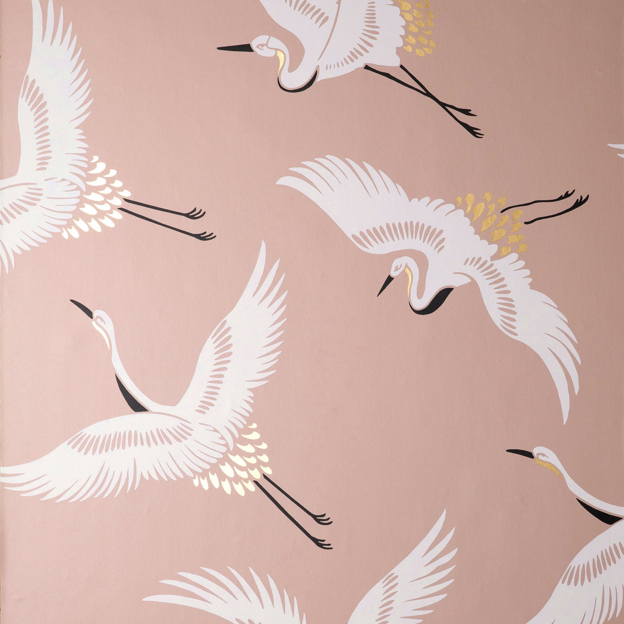 Cosette Blush Cranes Wallpaper by Fine Decor FD43792