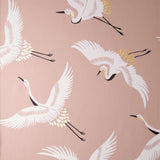 Cosette Blush Cranes Wallpaper by Fine Decor FD43792