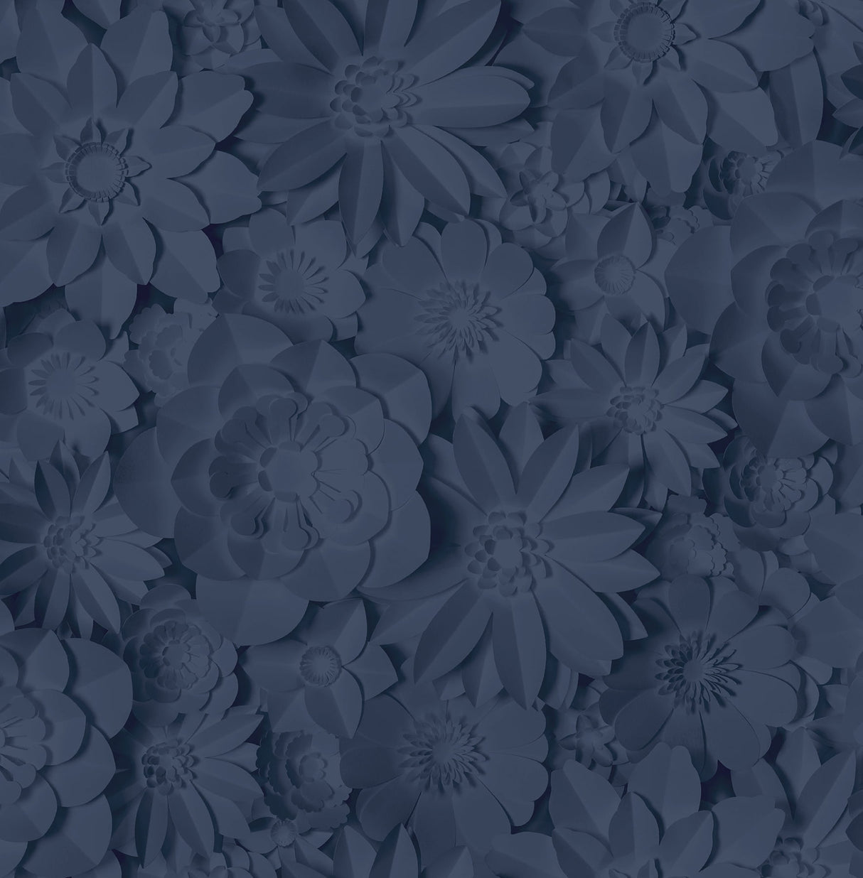 Dacre Dark Blue Floral Wallpaper by Fine Decor