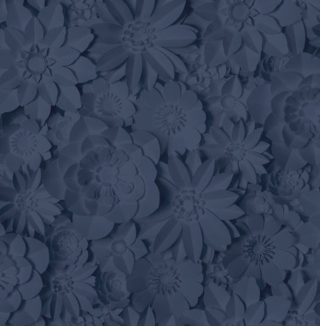 Dacre Dark Blue Floral Wallpaper by Fine Decor