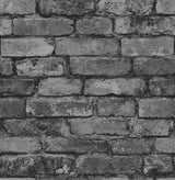 Davis Charcoal Rustic Brick Wallpaper by Fine Decor