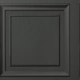 Dark grey square panel wallpaper roll showing classic molding effect