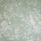 Fine Decor Eames Sage Forest Friends Wallpaper FD43345 in sage with woodland animals