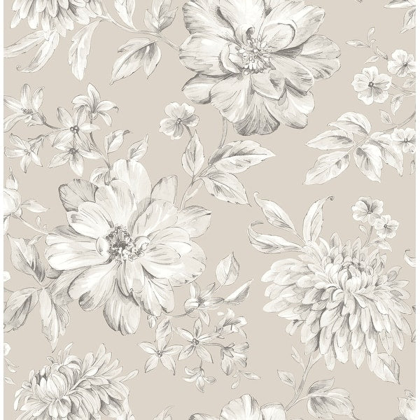 Fine Decor Gabriela Champagne Floral Wallpaper FD43429 sample detail with sketchy floral on champagne ground