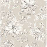 Fine Decor Gabriela Champagne Floral Wallpaper FD43429 sample detail with sketchy floral on champagne ground