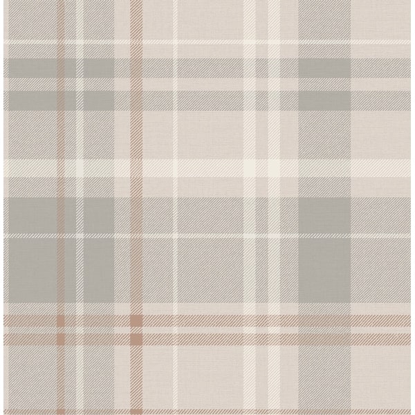Fine Decor Hester Light Grey Plaid Wallpaper roll sample