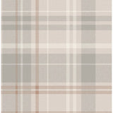 Fine Decor Hester Light Grey Plaid Wallpaper roll sample