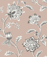 Fine Decor Juliette Light Pink Jacobean Wallpaper roll and pattern view