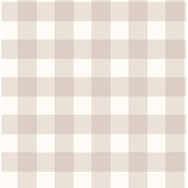 Patrice Light Brown by Fine Decor Gingham Wallpaper – Brewster Home Fashions FD43394