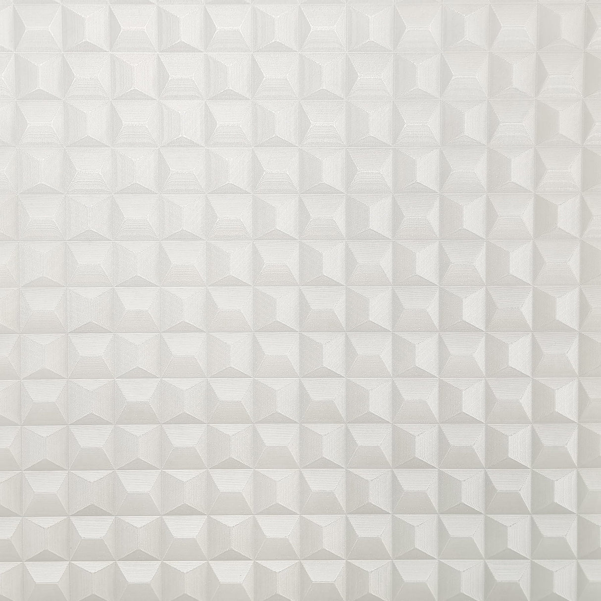 Fine Decor Romero White 3D Geometric Wallpaper roll and room scene