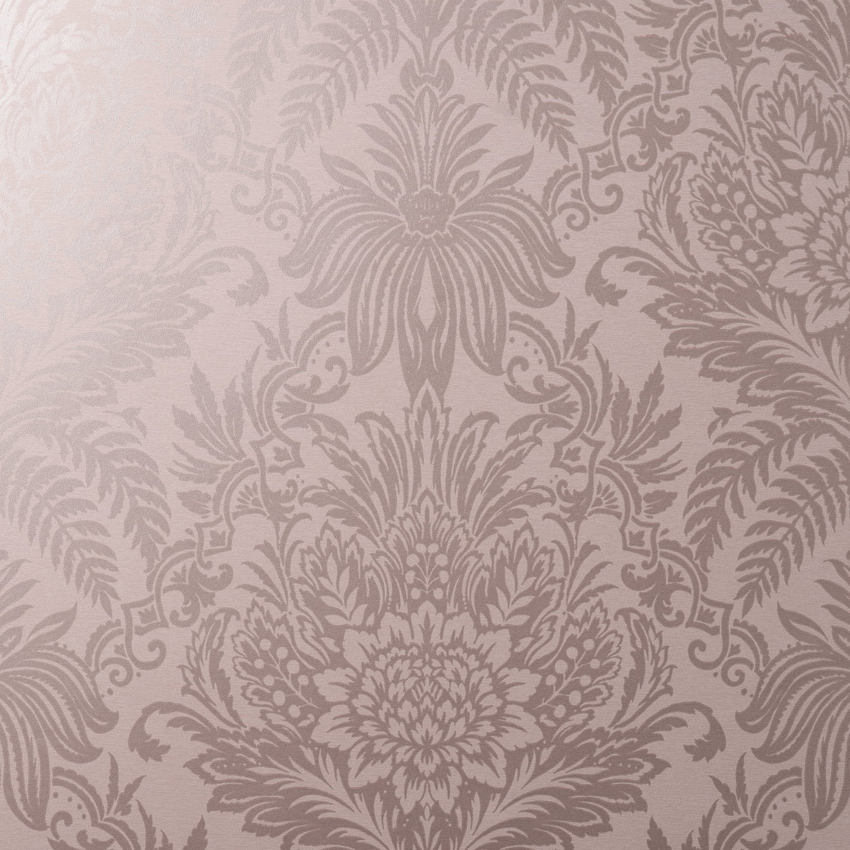 Fine Decor Signature Rose Damask wallpaper in rose pink with traditional botanical damask