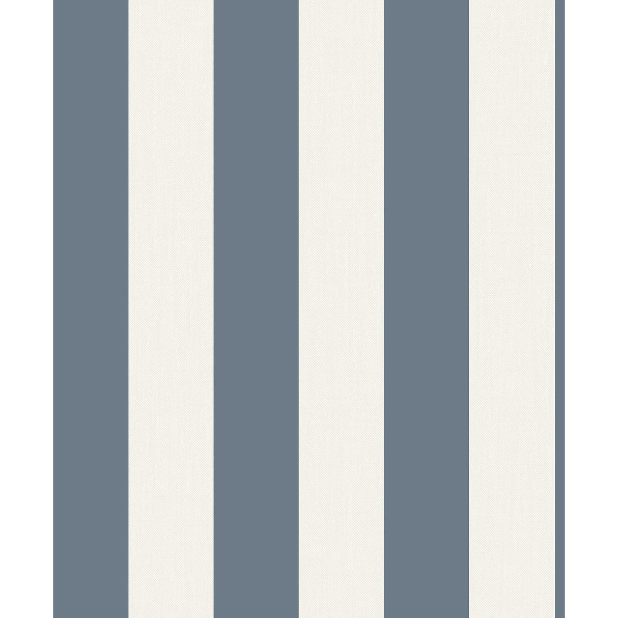 Fine Decor Tavish Blue Stripe Wallpaper roll and room scenes in powder blue and white vertical bands