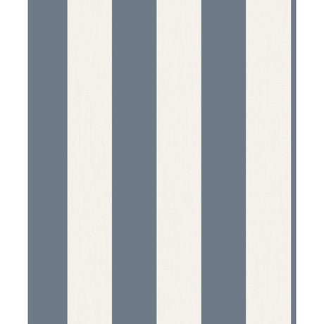 Fine Decor Tavish Blue Stripe Wallpaper roll and room scenes in powder blue and white vertical bands