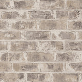 Fine Decor Warrick Taupe Brick Wallpaper roll and room setting