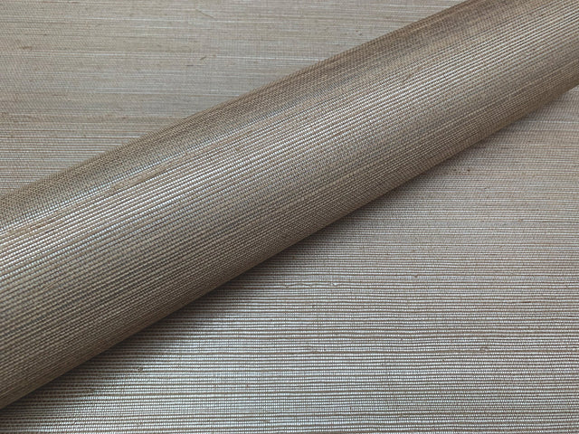 Sisal Grasscloth Silver & Beige Metallic Wallpaper Wheat - York GC0700