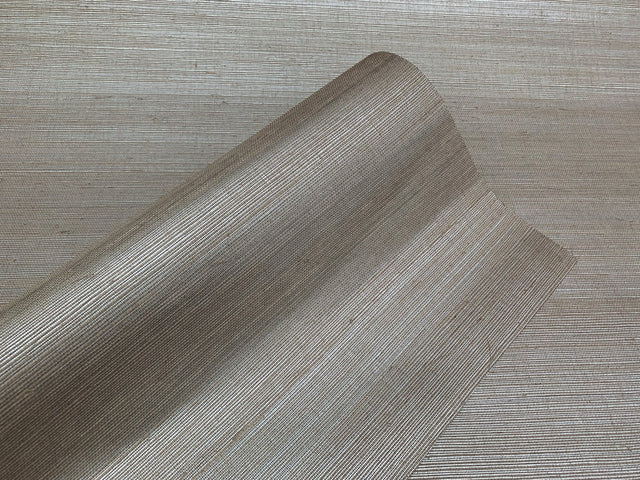 Sisal Grasscloth Silver & Beige Metallic Wallpaper Wheat - York GC0700