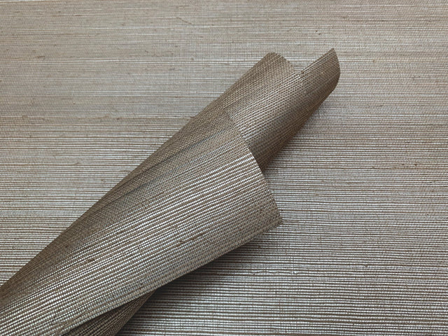 Sisal Grasscloth Silver & Beige Metallic Wallpaper Wheat - York GC0700