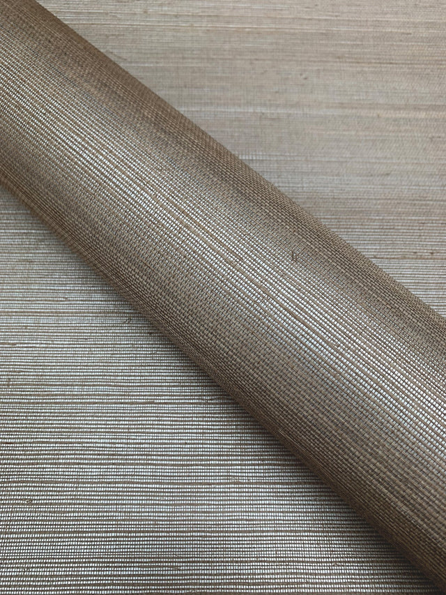 Sisal Grasscloth Silver & Beige Metallic Wallpaper Wheat - York GC0700