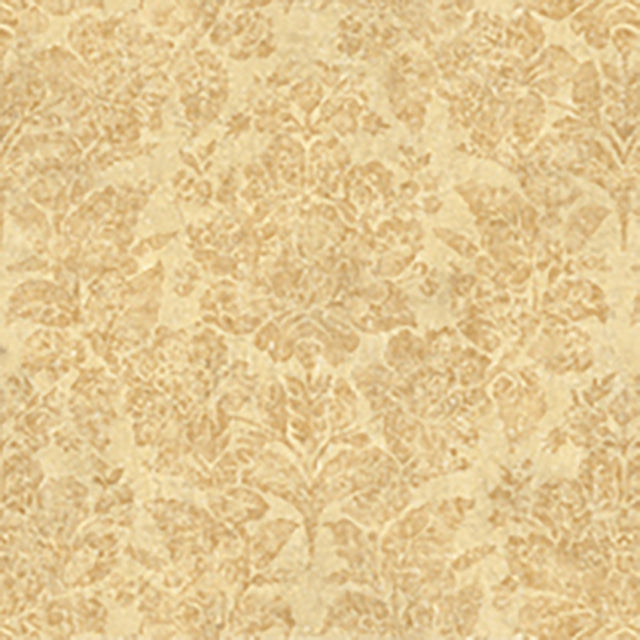 Genoa Light Yellow Damask Wallpaper with Distressed Traditional Motif - Lucky Day GE58452