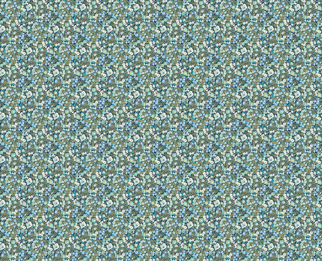 Flora Ditsy Blue Garden Wallpaper with Whimsical Botanical Flower Pattern - Brewster GHS50111W